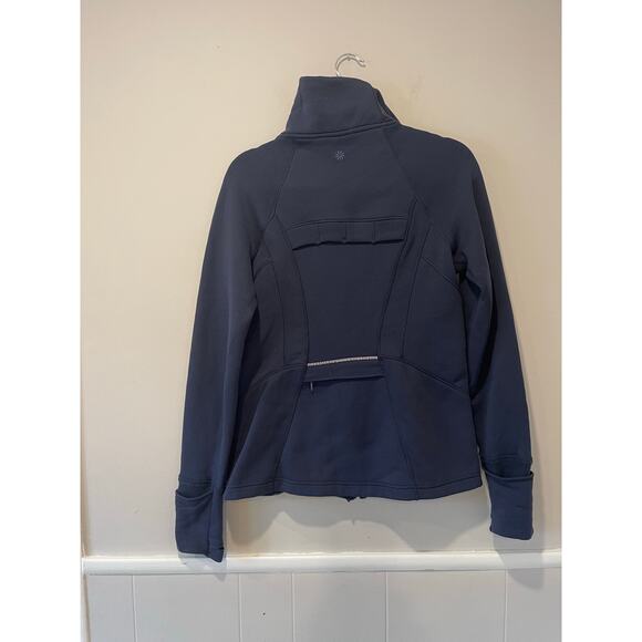 Athleta Women’s Full Zip Navy Athletic Jacket Multi Pockets Fleece Lined Size Lg - Picture 6 of 6